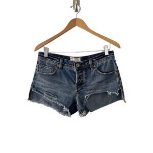 Free People Womens Cut Off Denim Shorts Blue Size 25